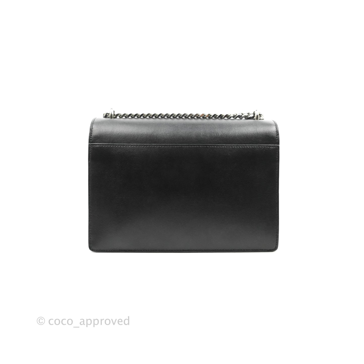 Saint Laurent Sunset Medium Black Calfskin Silver Hardware