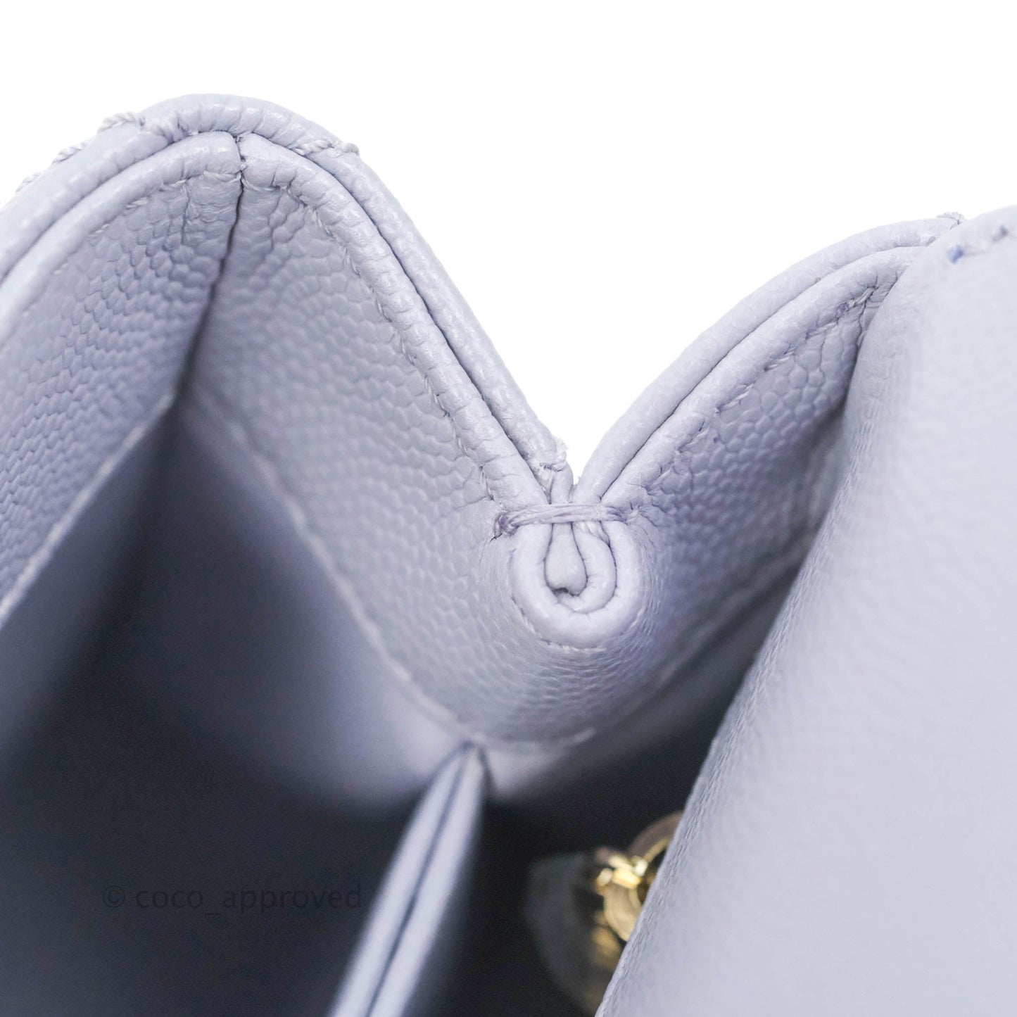 Chanel Mini Coco Handle Quilted Lilac Caviar Gold Hardware
