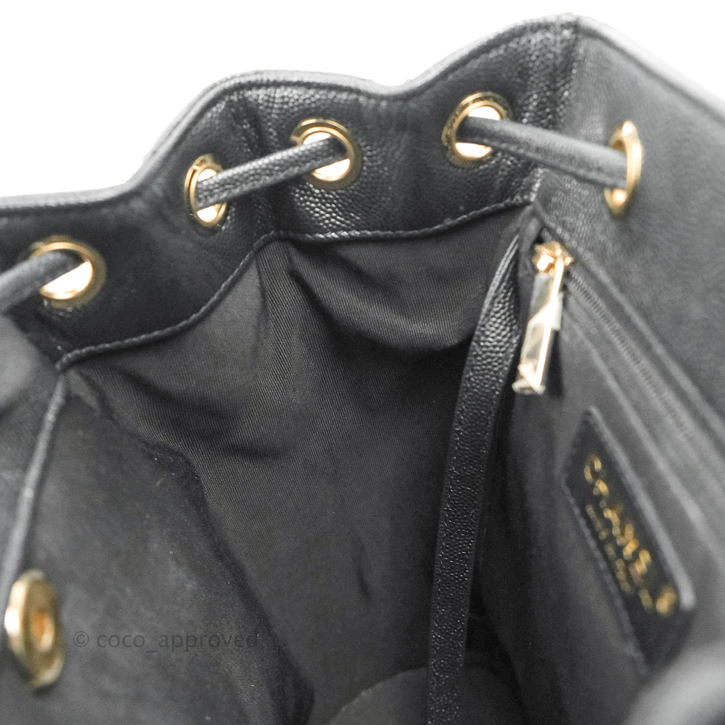Chanel Quilted Black Caviar Duma Backpack Bag Gold Hardware