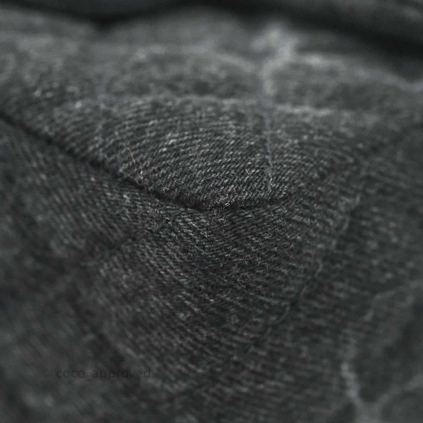 Chanel Quilted Mini Square Black Denim Silver Hardware