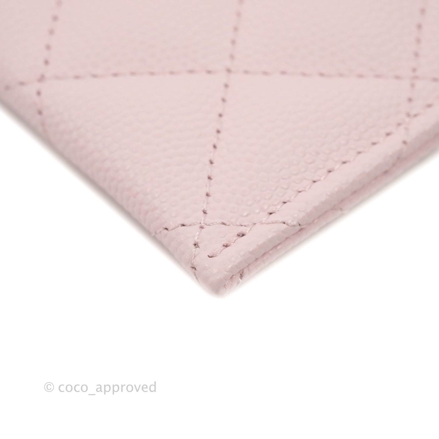 Chanel Classic Flat Card Holder Light Pink Caviar Gold Hardware