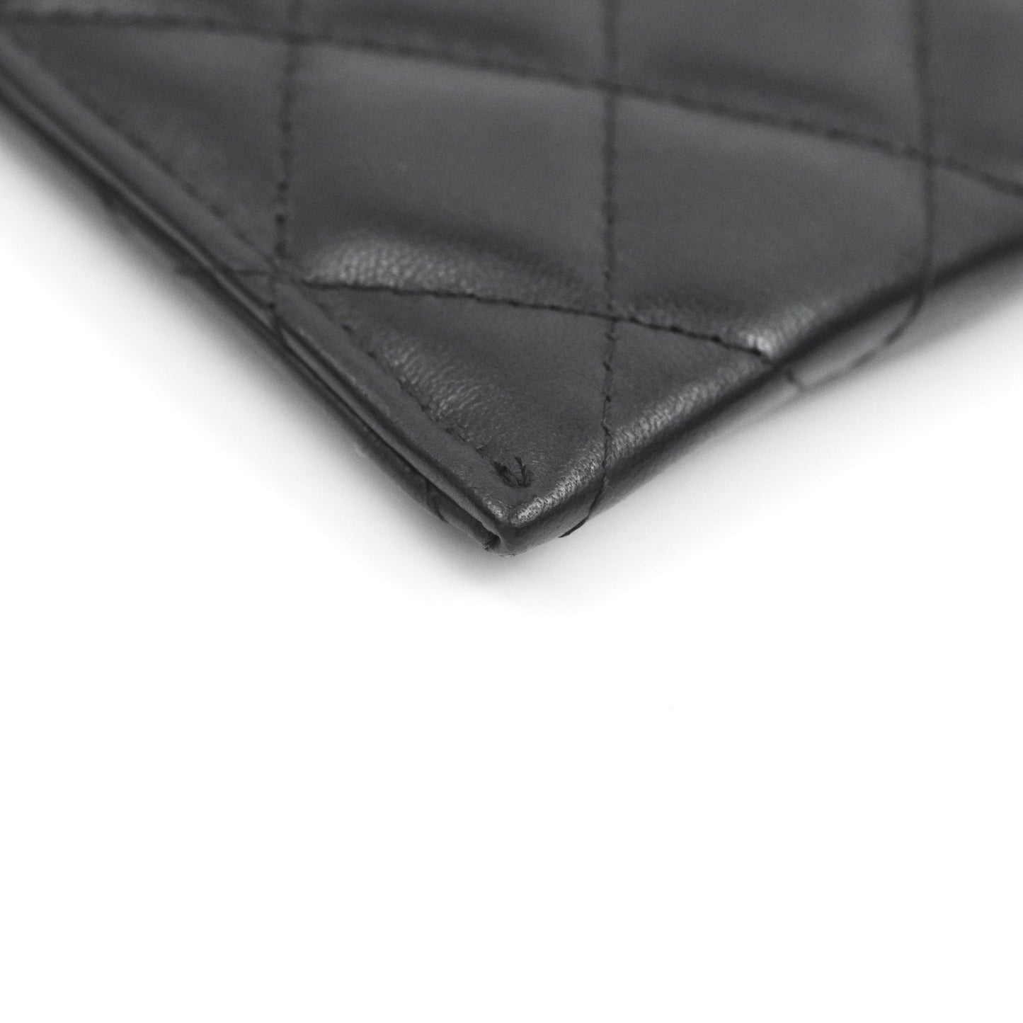 Chanel Classic Zip Pouch Glitter CC Black Lambskin Silver Hardware