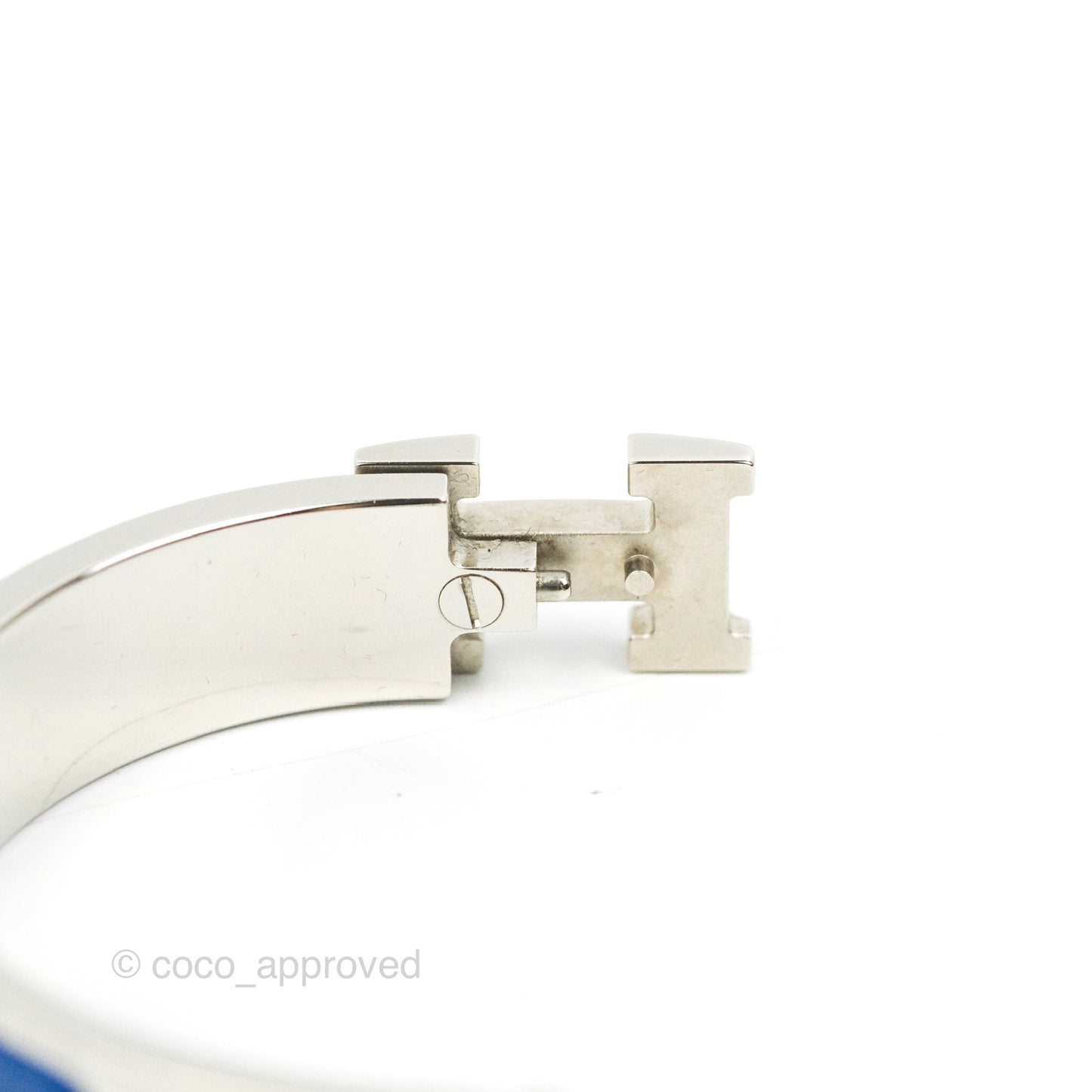 Hermès Clic H Bracelet Blue Palladium Hardware PM