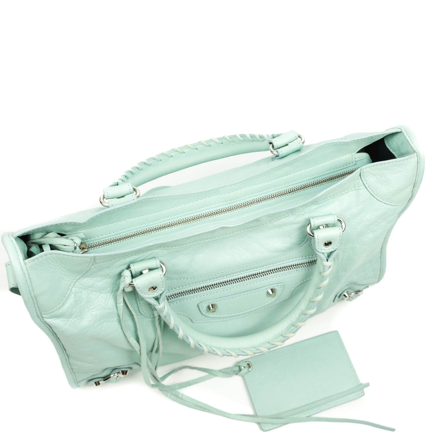 Balenciaga Classic City Bag Tiffany Blue Calfskin Silver Hardware