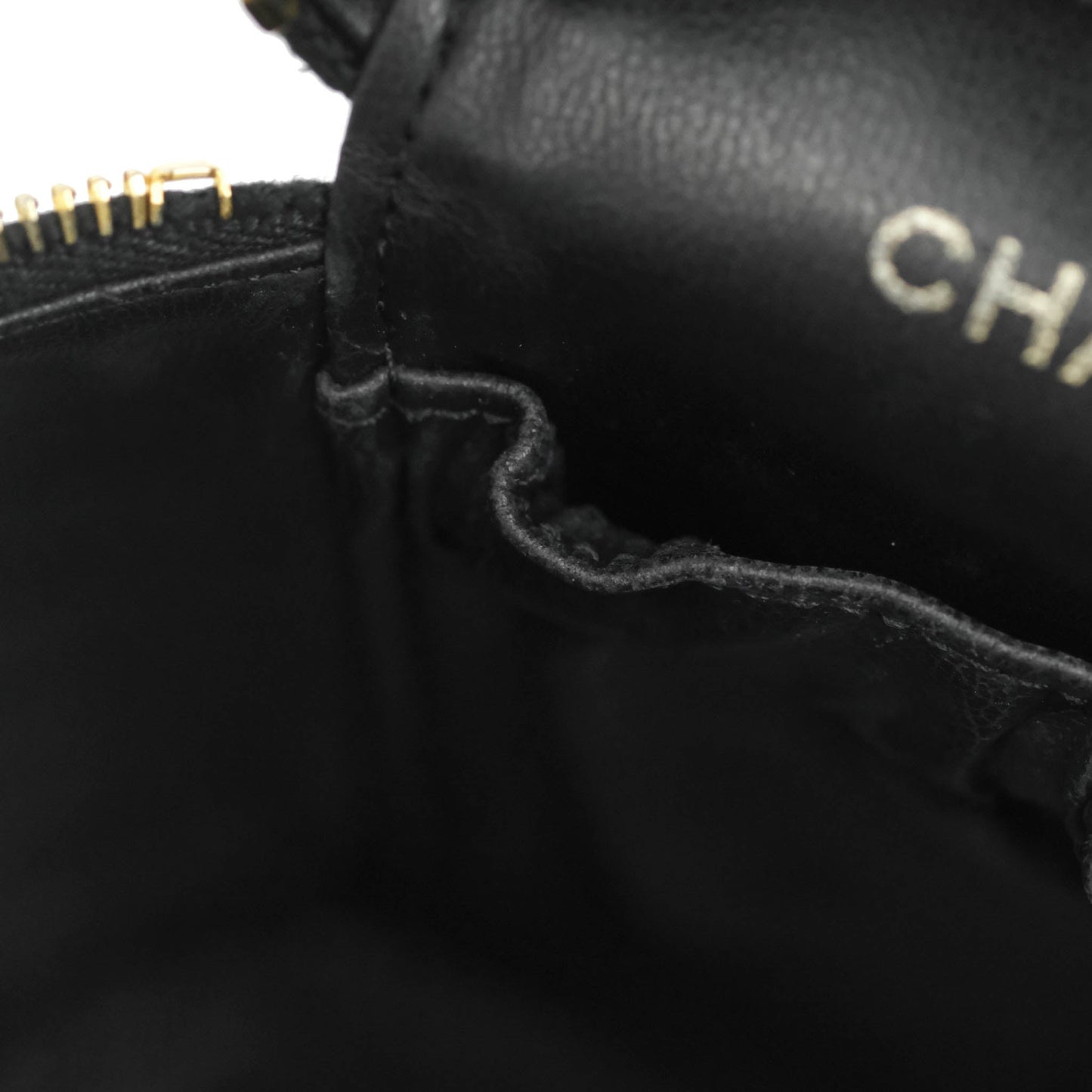 Chanel Vintage Vanity Case Black Caviar Gold Hardware
