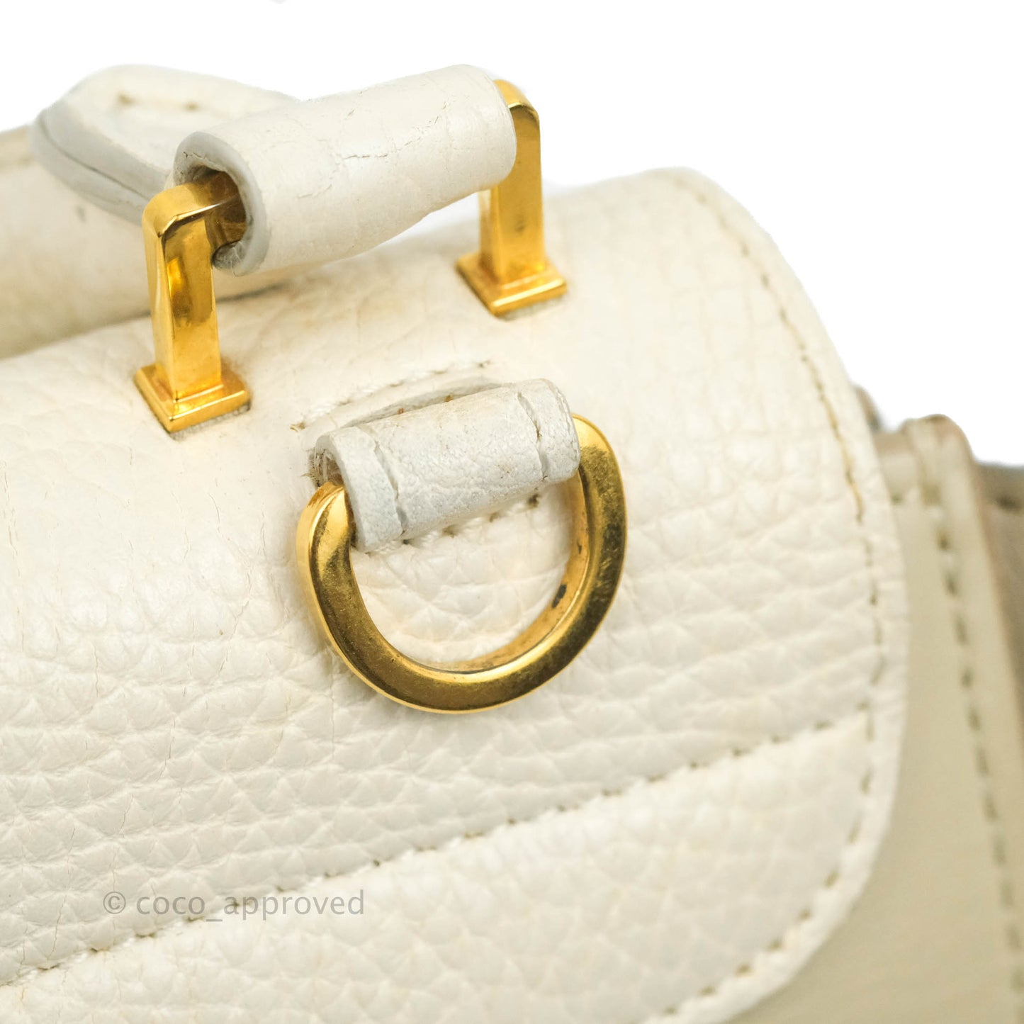 Celine Small Sleek Calfskin Tri-Color Trapeze Ivory