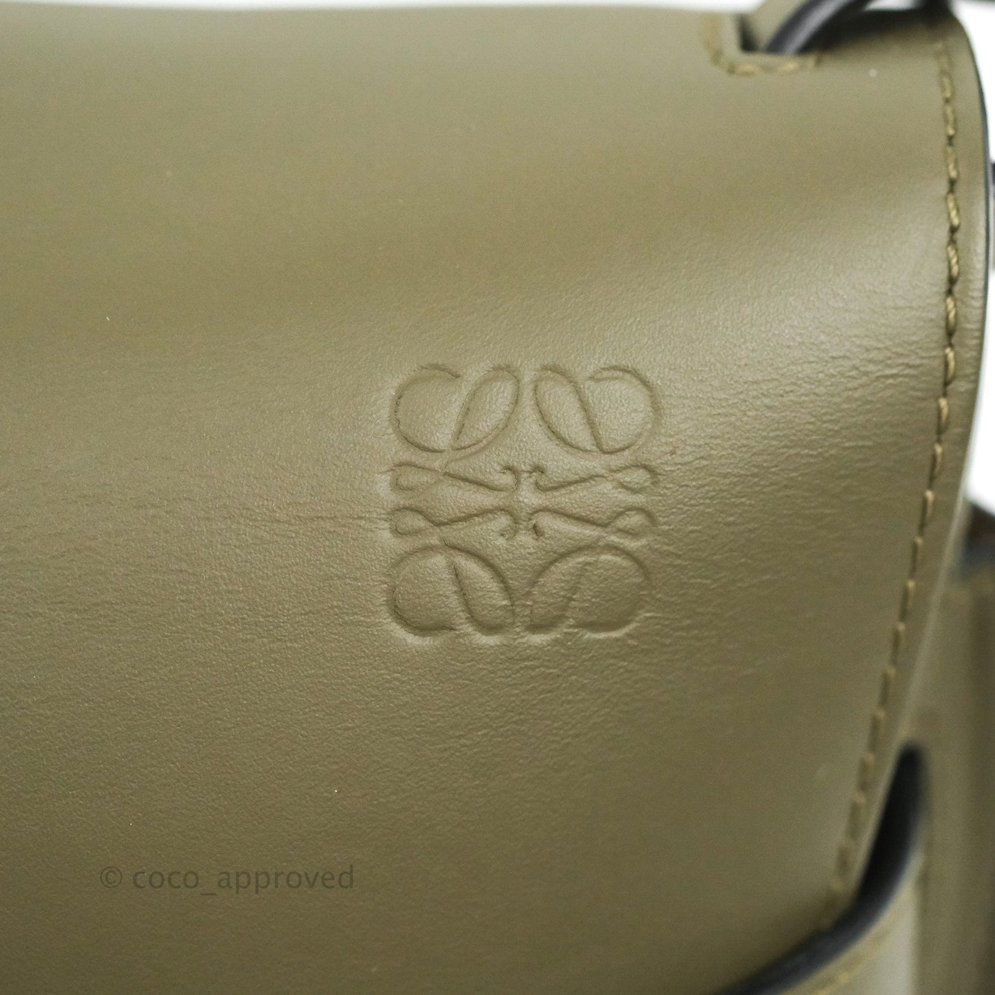 Loewe Small Gate Bag in Soft Calfskin & Jacquard Strap Autumn Green