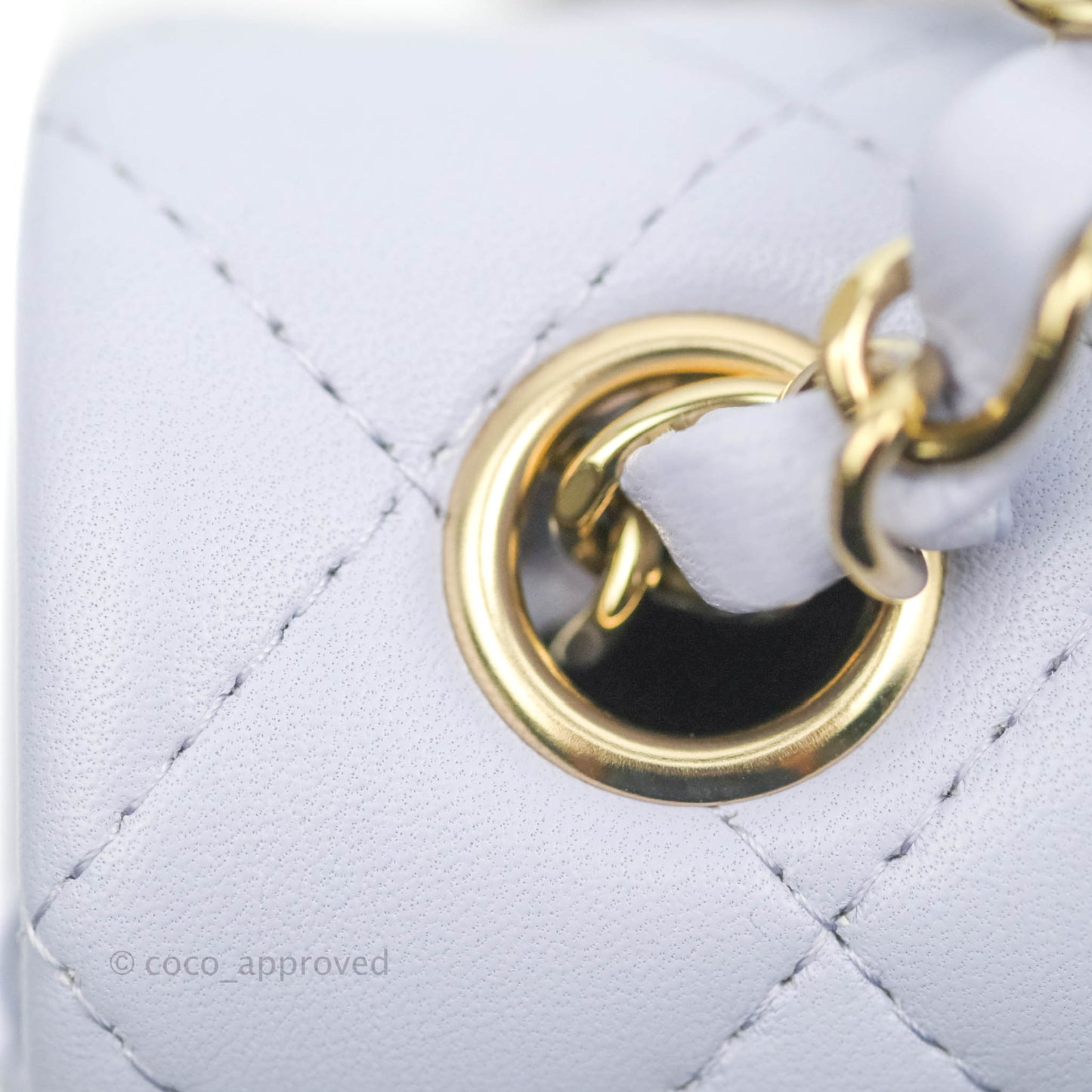 Chanel Quilted Mini Rectangular Lilac Lambskin Gold Hardware 21K