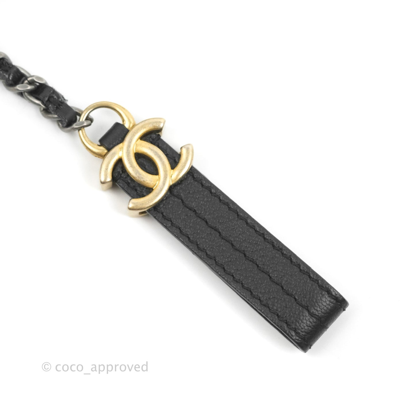 Chanel Gabrielle O Case Quilted Black Patent Goatskin