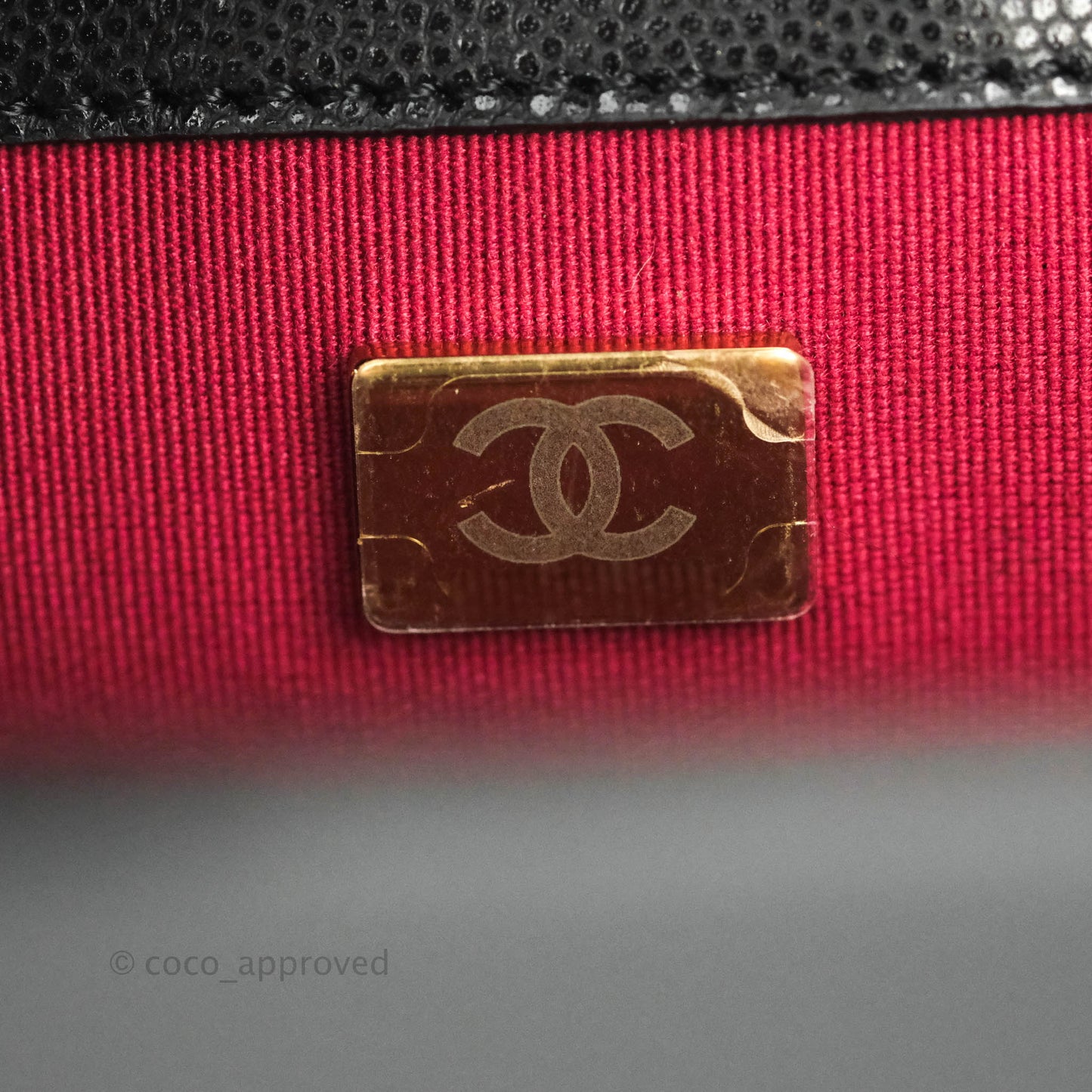 Chanel Small Flap with Coin Charm Black Caviar Aged Gold Hardware 22A