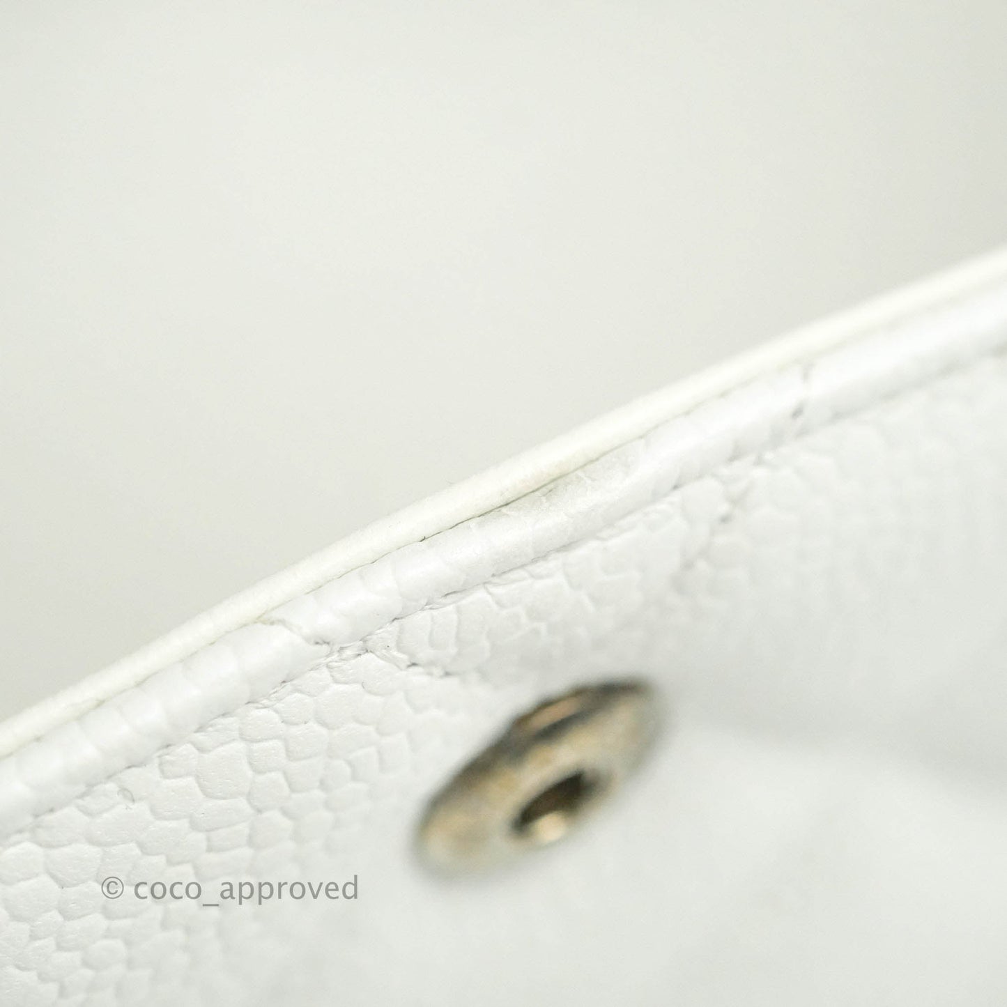 Chanel Jumbo Double Flap White Caviar Silver Hardware⁣⁣