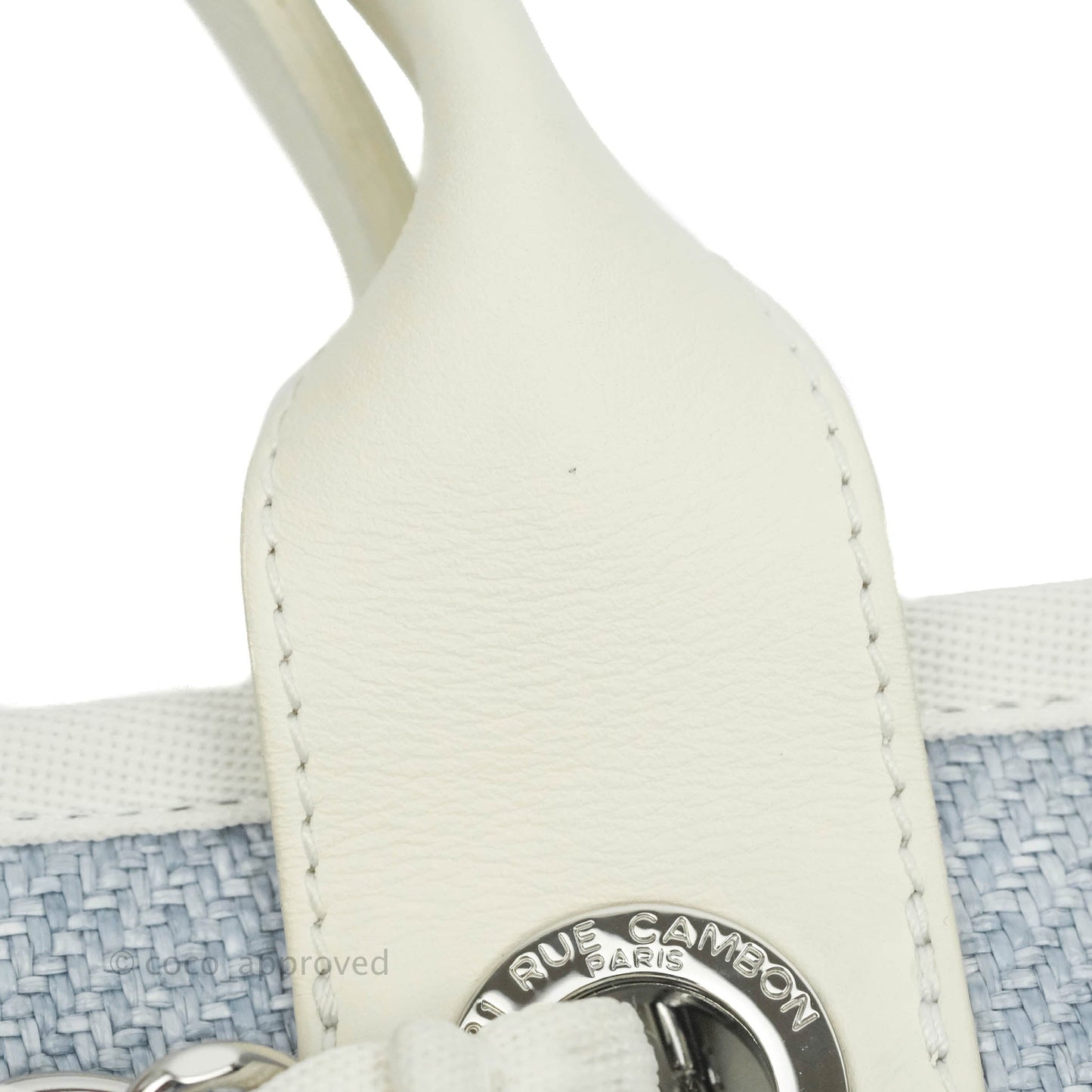 Chanel Large Deauville Light Blue Canvas Silver Hardware