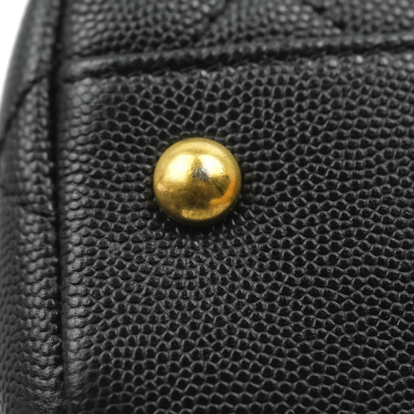 Chanel Medium Coco Handle Quilted Black Caviar Lizard Handle Gold Hardware