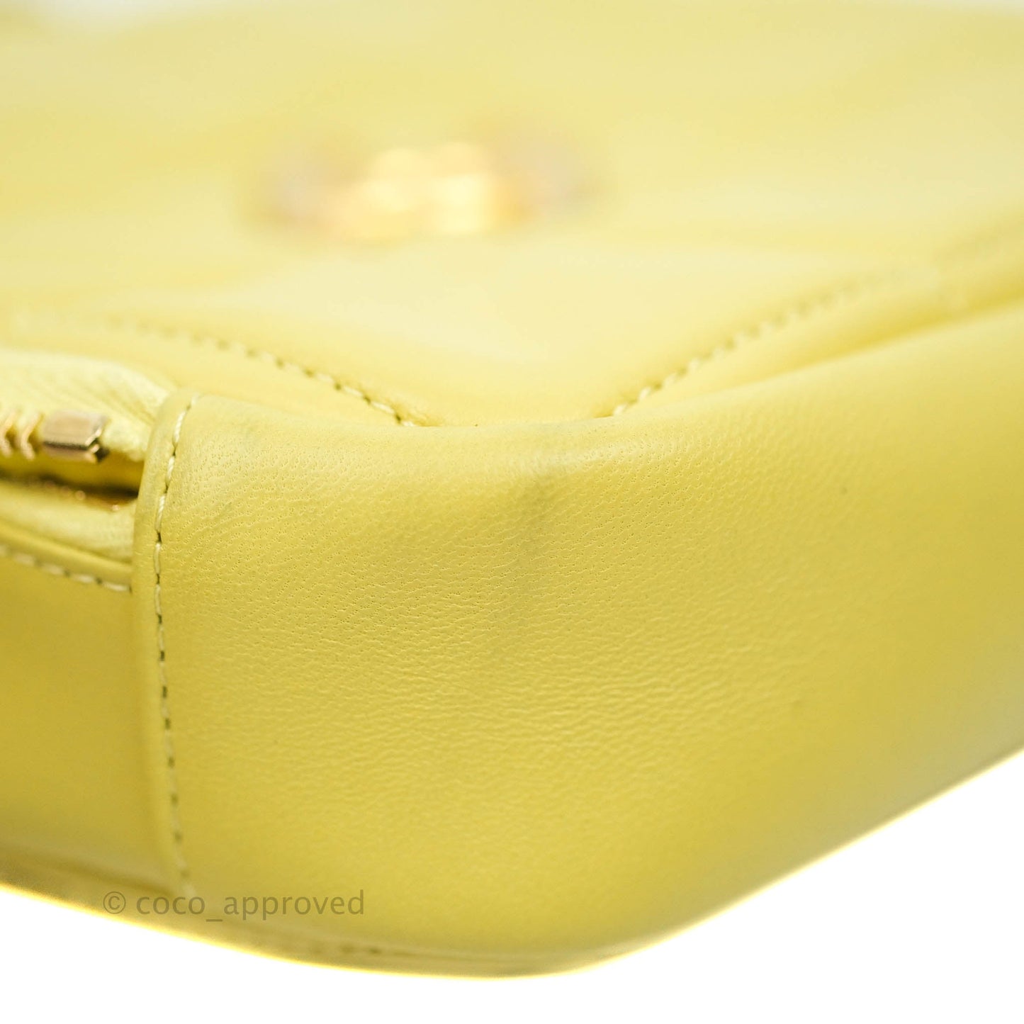Chanel Quilted Diamond Cut Small Lambskin Yellow Gold Hardware Flap Bag