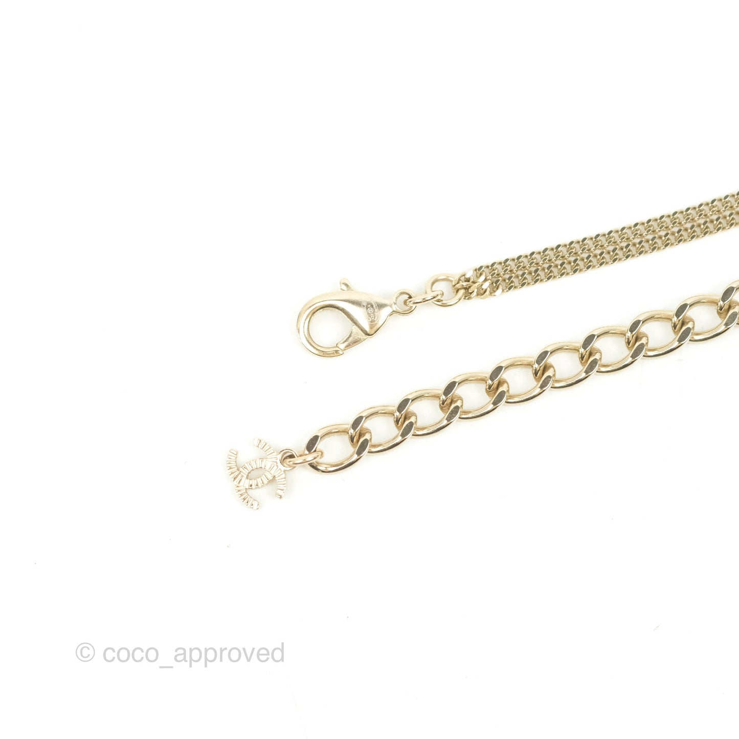 Chanel CC Cube Choker Necklace Black Light Gold Tone 22K