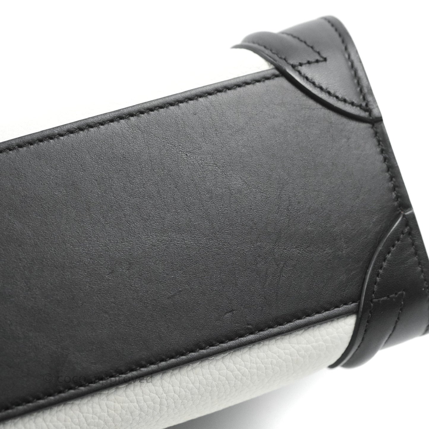 Celine Nano Luggage Bag Tricolour Dune/White/Black Grained Calfskin