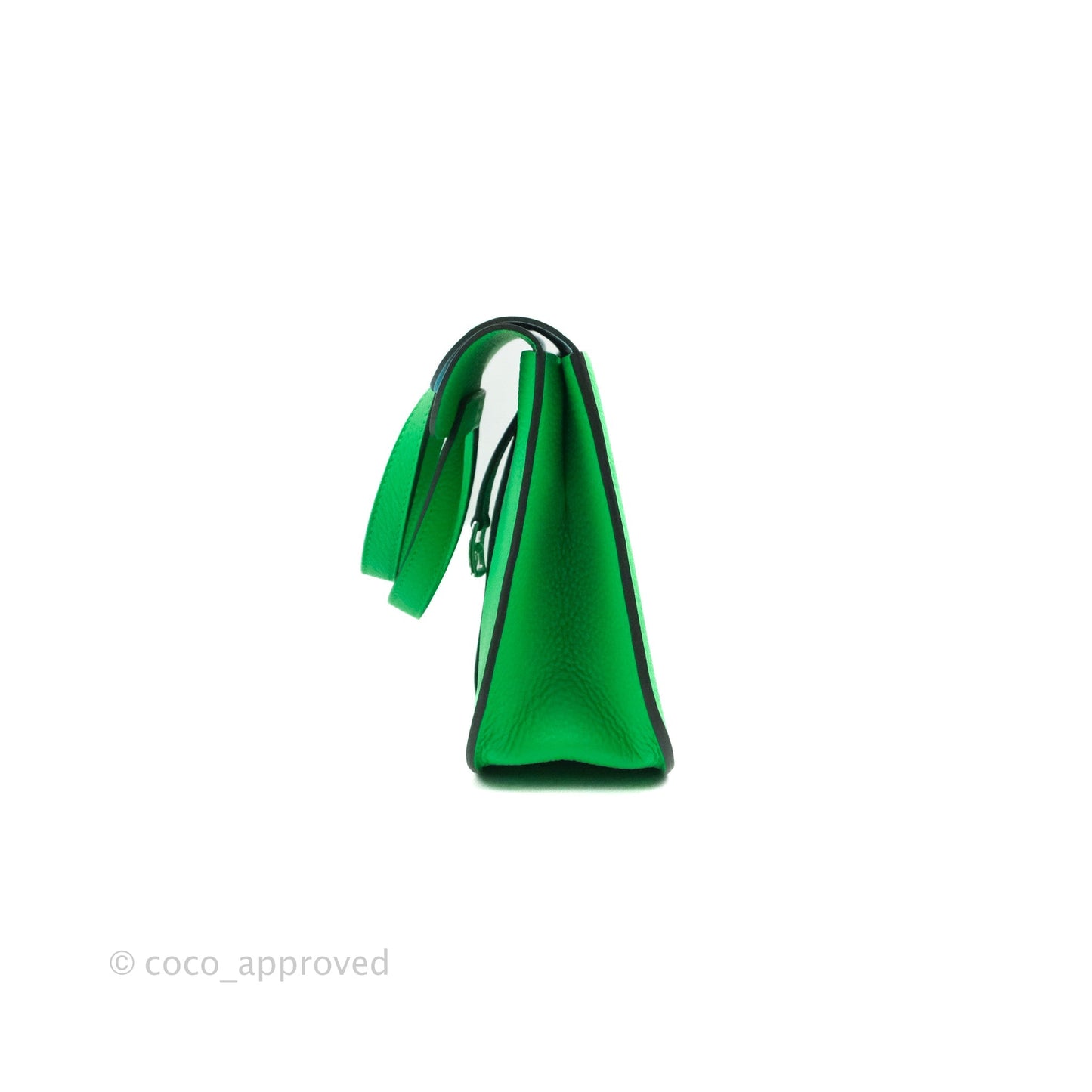Hermès Halzan 25 Vert Comics/ Bleu Zephyr Clemence Palladium Hardware