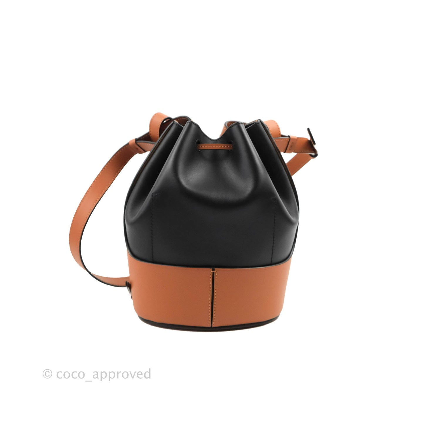 Loewe Small Balloon Bucket Bag Black Tan Calfskin