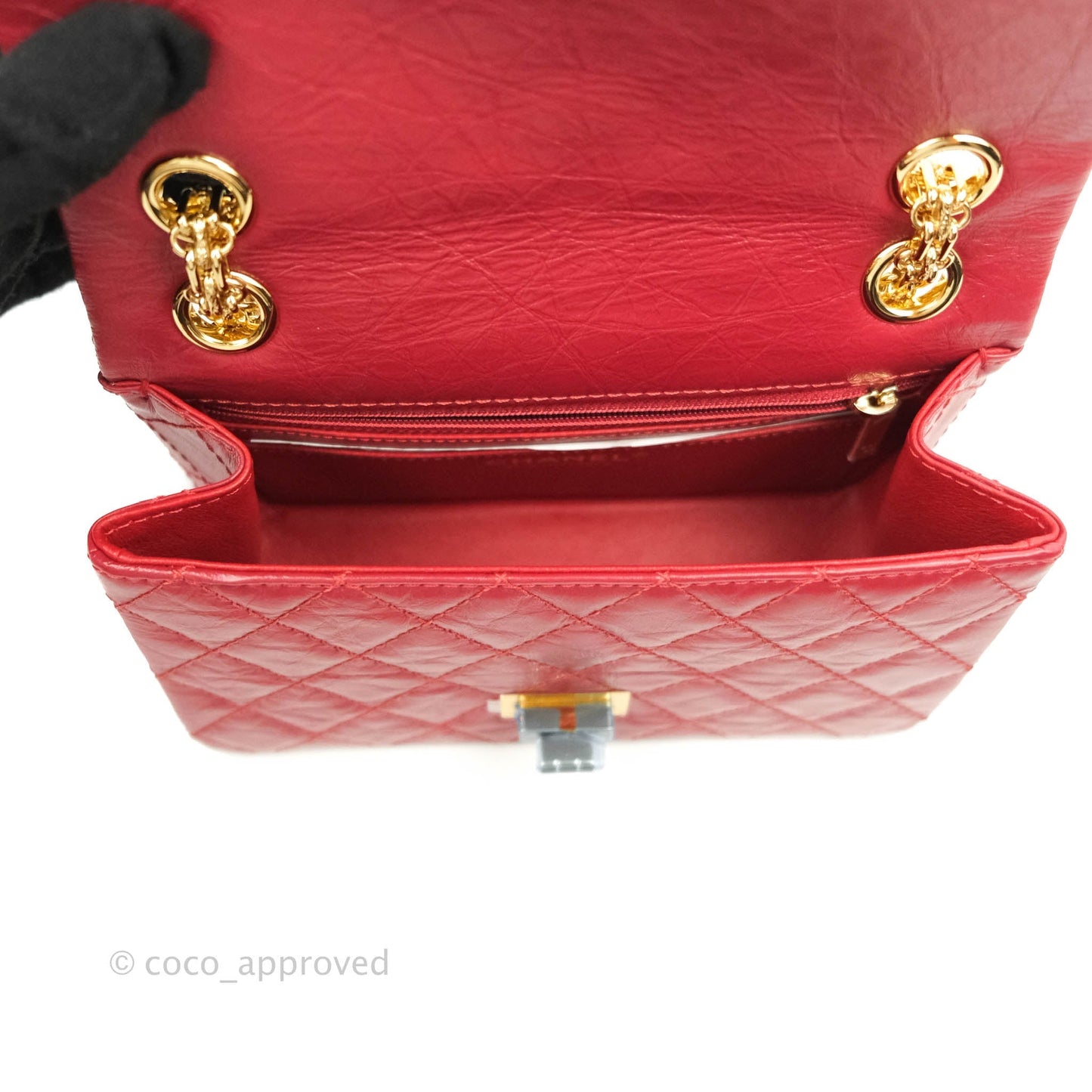 Chanel Mini Reissue 224 Red Aged Calfskin Gold Hardware 19S