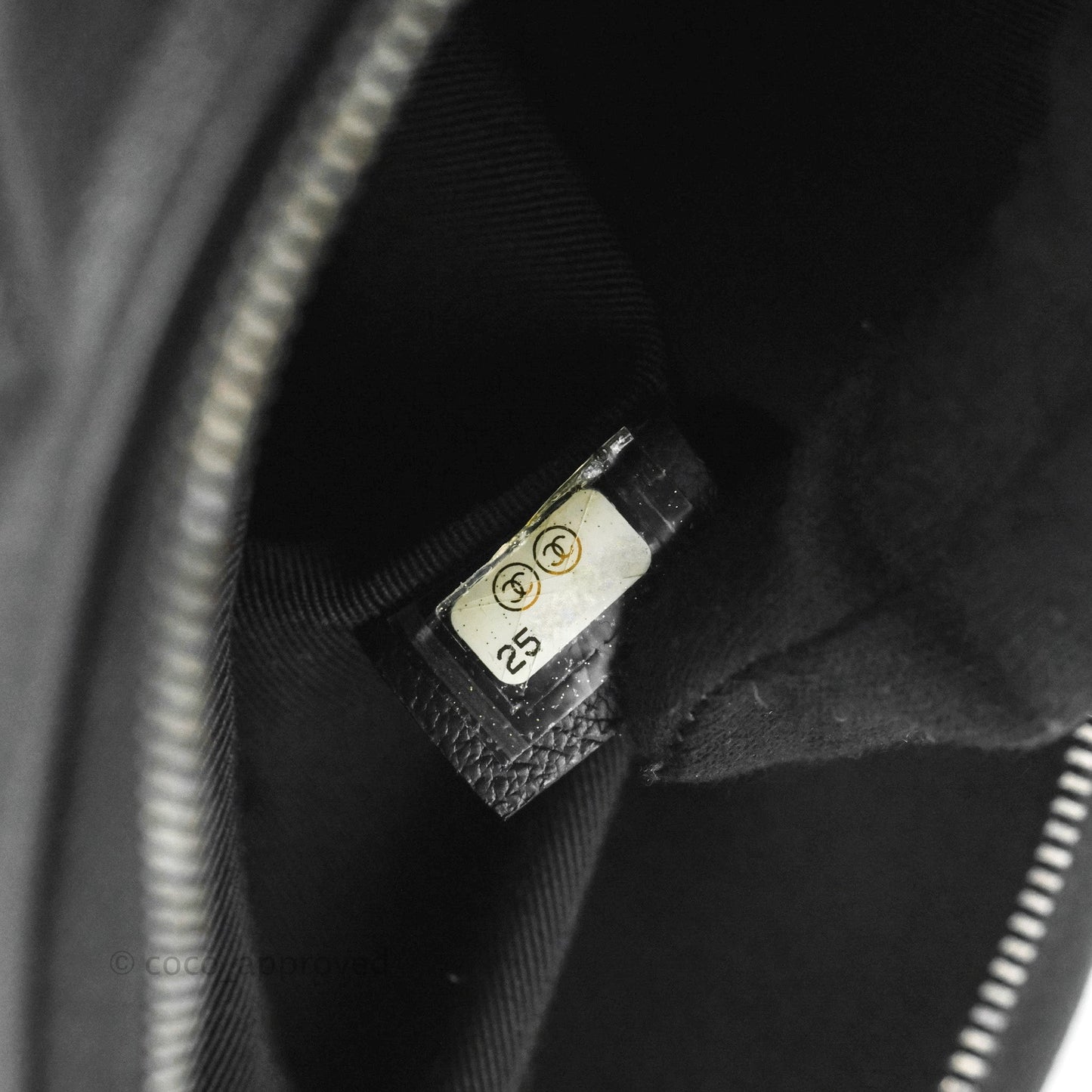 Chanel Gabrielle O Case Quilted Black Patent Goatskin