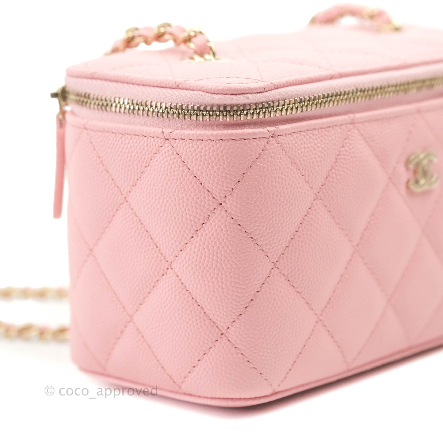 Chanel Classic Vanity with Chain Pink Caviar Gold Hardware