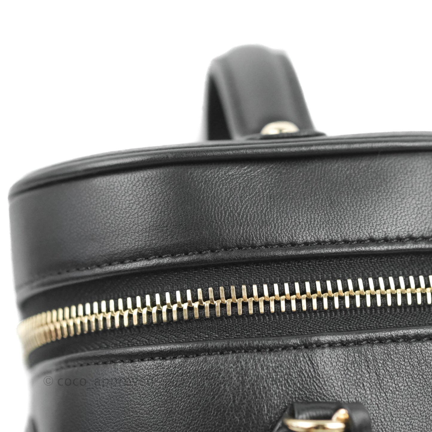 Chanel CC Mania Vanity Case Black Lambskin Gold Hardware