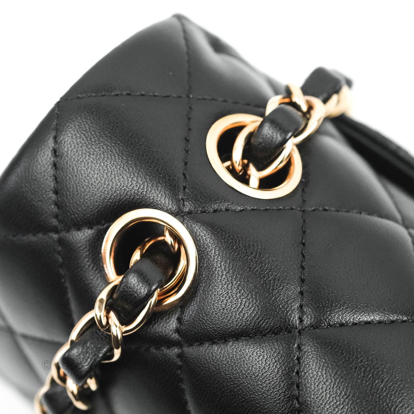 Chanel Classic Small S/M Flap Black Lambskin Rose Pink-Gold Hardware