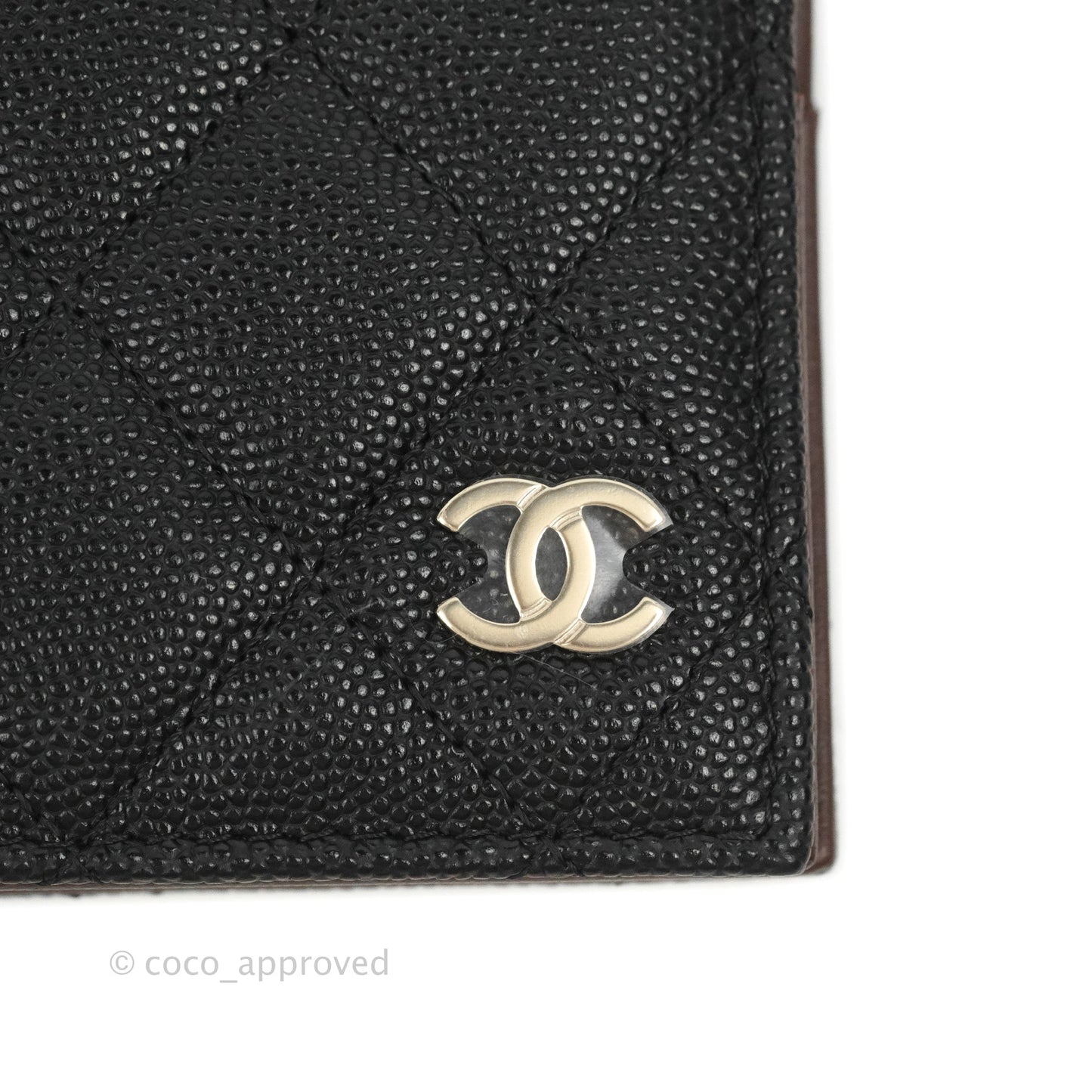 Chanel Quilted Mens Wallet Caviar Black Gold Hardware