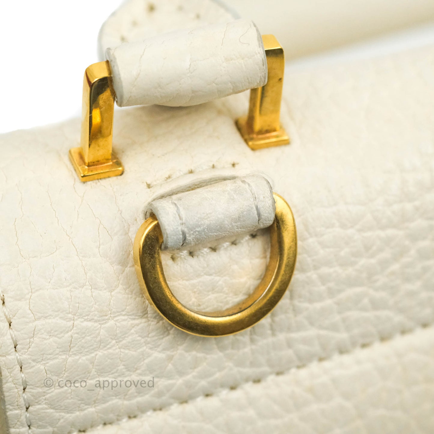 Celine Small Sleek Calfskin Tri-Color Trapeze Ivory