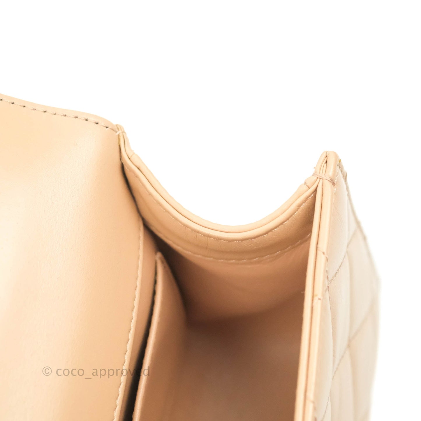 Chanel Quilted Perfect Fit Adjustable Beige Calfskin Gold Hardware 21A