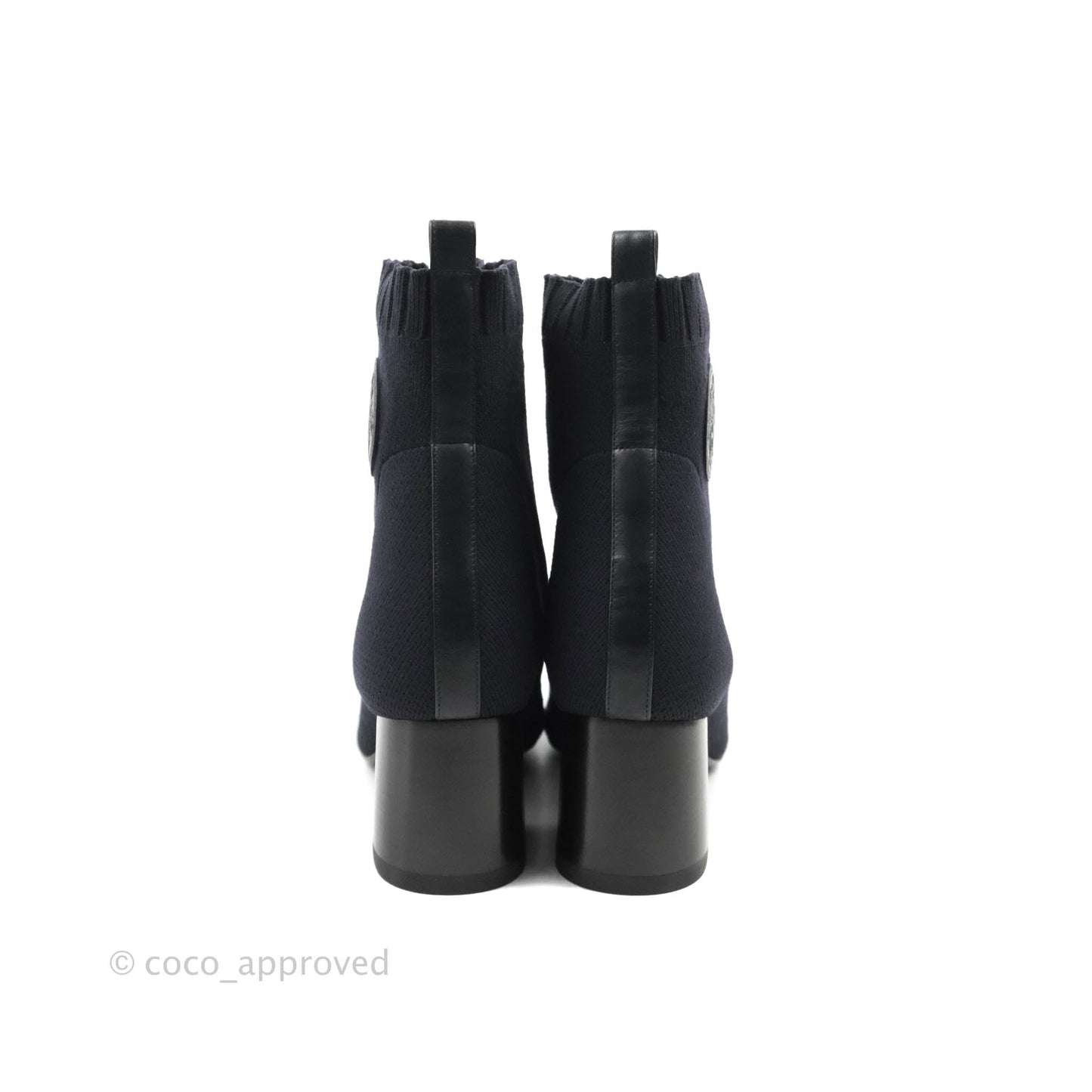 Hermes Knit Calfskin Volver 60 Ankle Boots Black