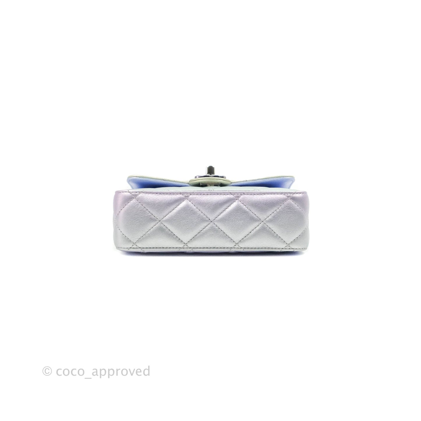 Chanel Wristlet Clutch Iridescent Rainbow Calfskin Leather 21K