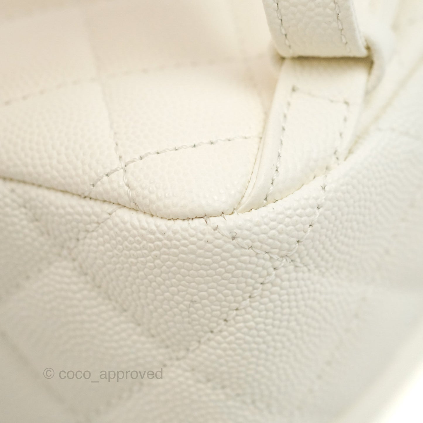 Chanel Quilted Small CC Day Backpack Ivory Caviar Gold Hardware