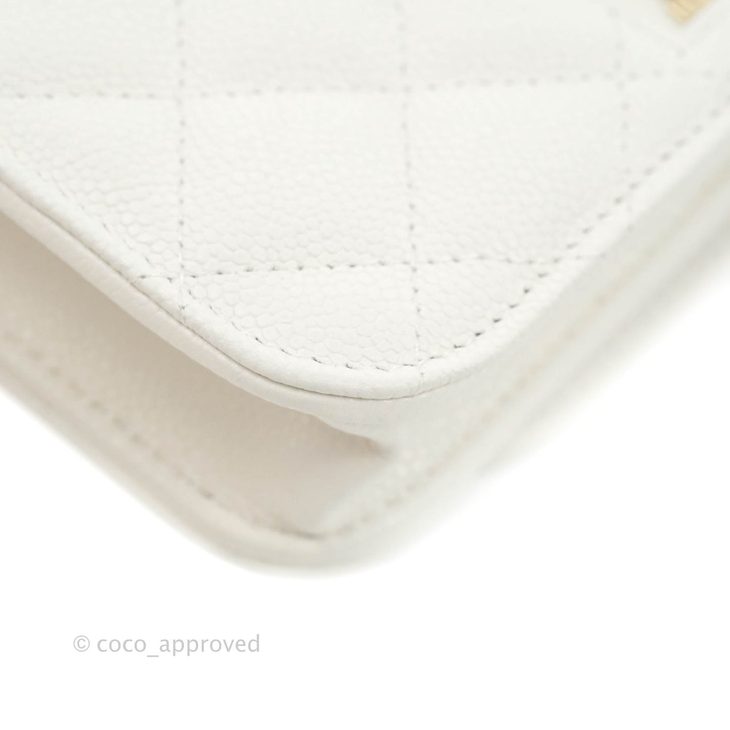 Chanel Business Affinity Clutch With Chain White Caviar Gold Hardware