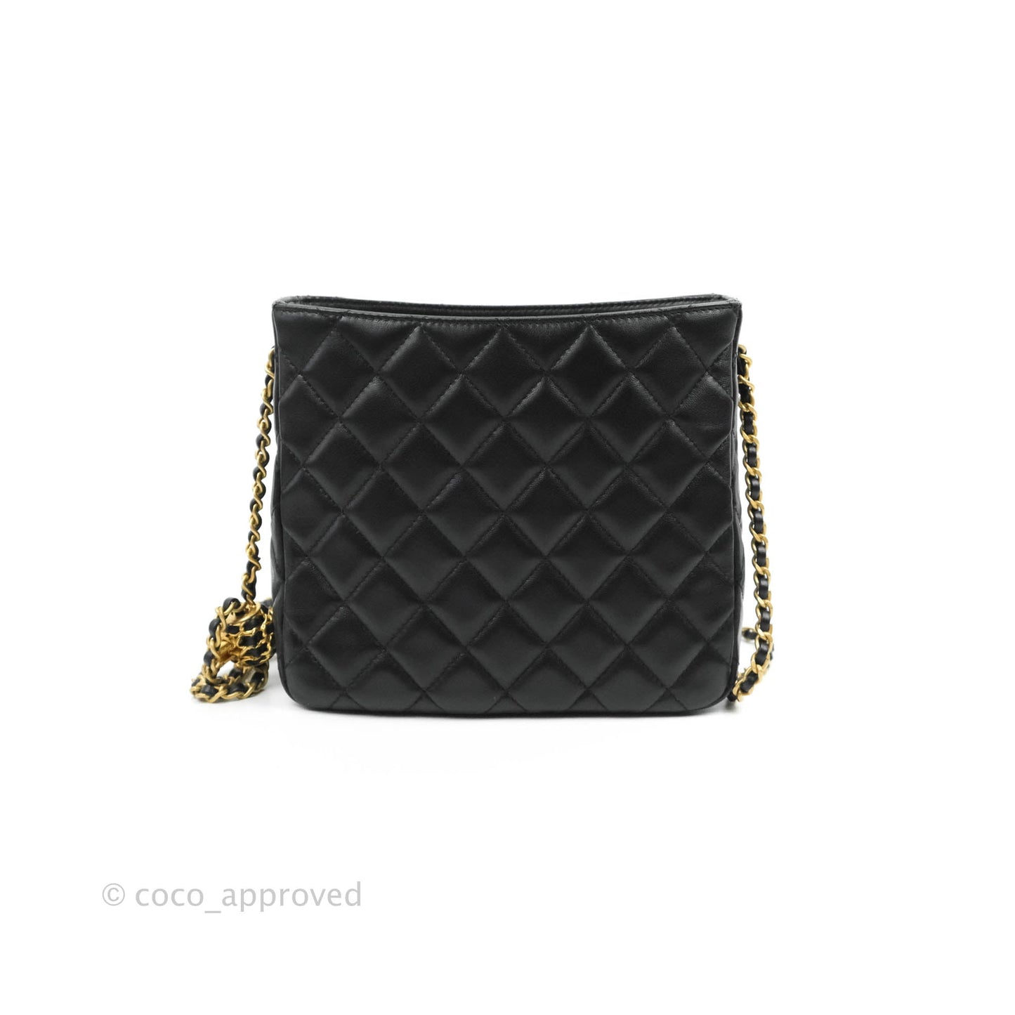 Chanel Black Pearl Crush Hobo Bag Lambskin Aged Gold Hardware