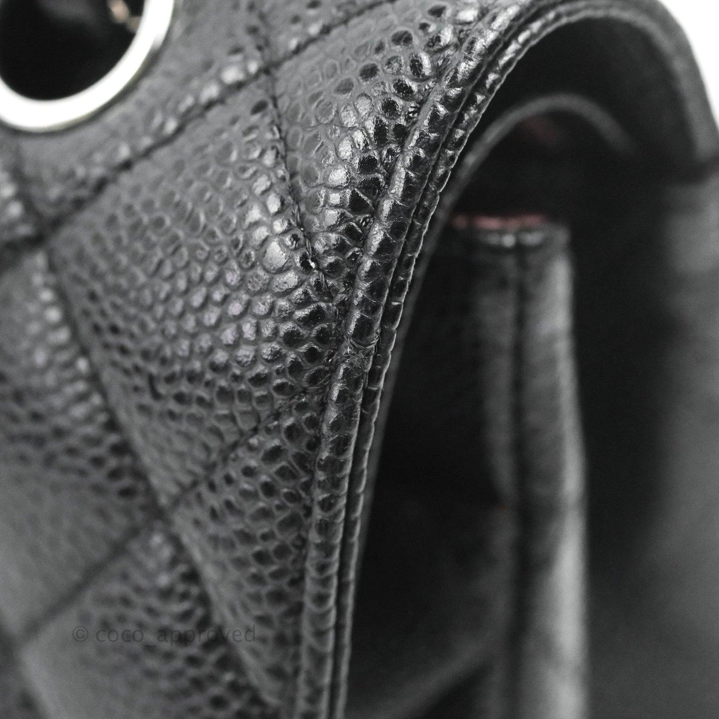 Chanel Classic M/L Medium Flap Quilted Black Caviar Silver Hardware