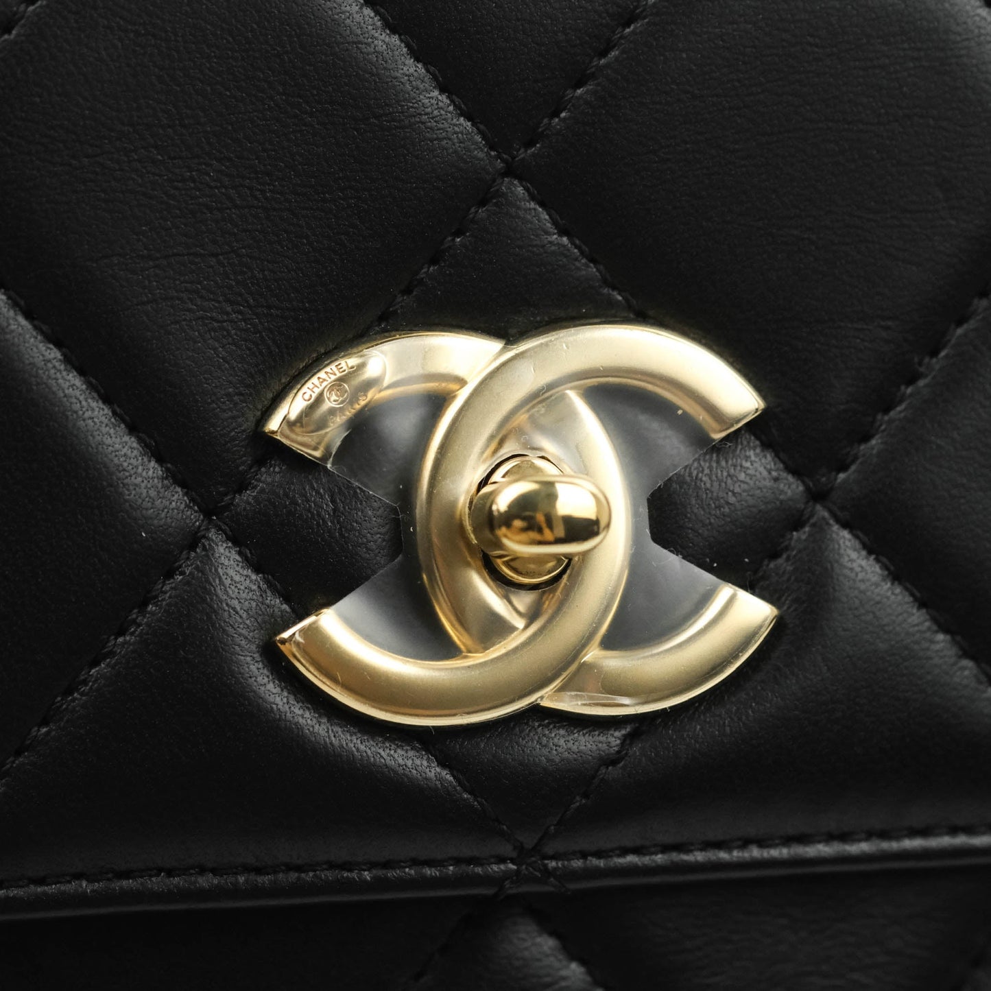Chanel Small Trendy CC Black Lambskin Gold Hardware