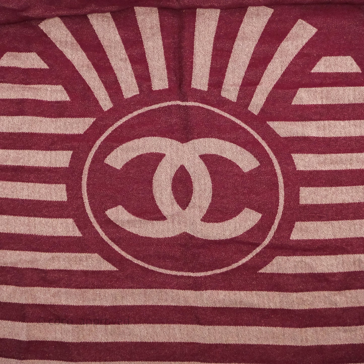 Chanel CC Cashmere Scarf Burgundy