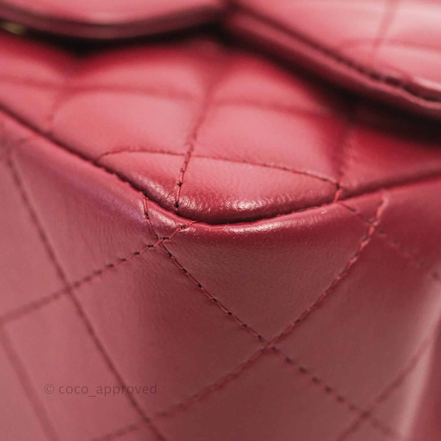Chanel Quilted Mini Square Burgundy Lambskin Gold Hardware