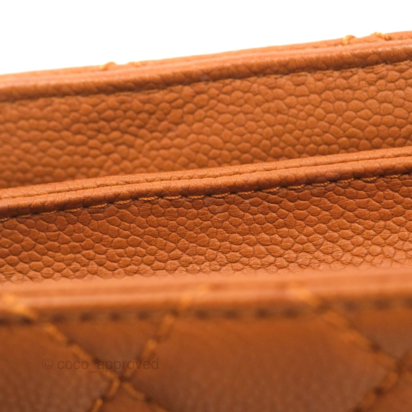 Chanel Flap Bag Quilted Caramel Brown Caviar Ruthenium Hardware