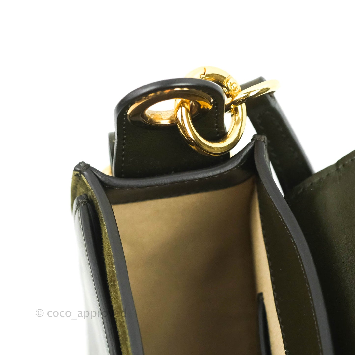 Chloé Small Tess Bag Dark Green Calfskin Suede
