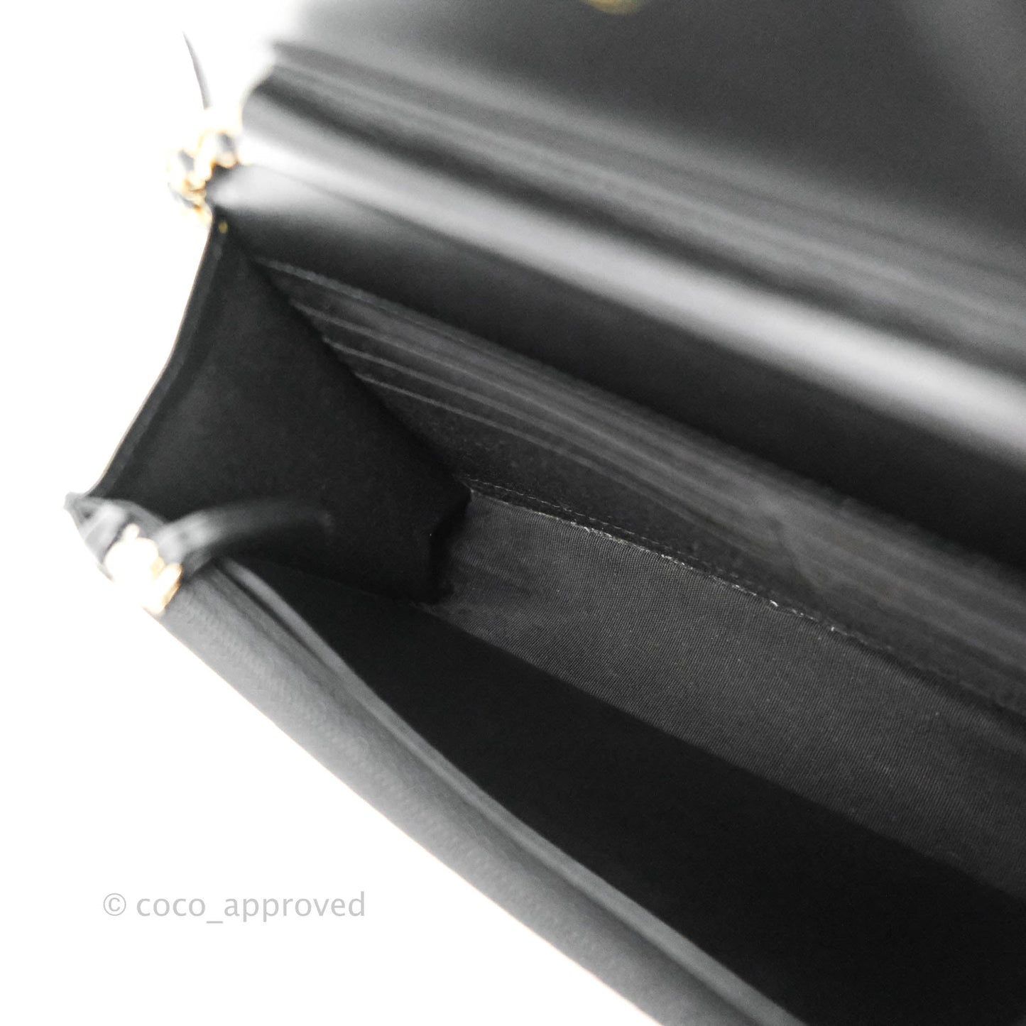 Chanel Filigree Wallet on Chain WOC Black Caviar Gold Hardware