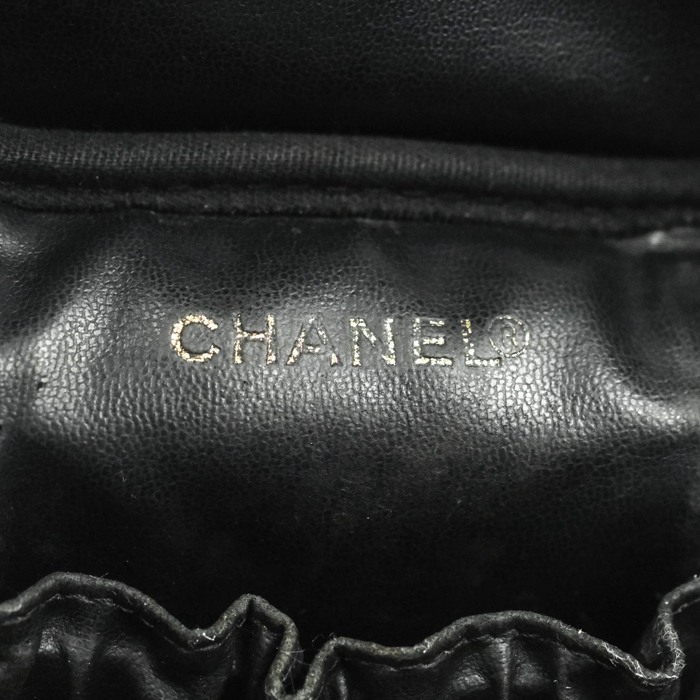 Chanel Vintage Vanity Case Black Caviar Gold Hardware