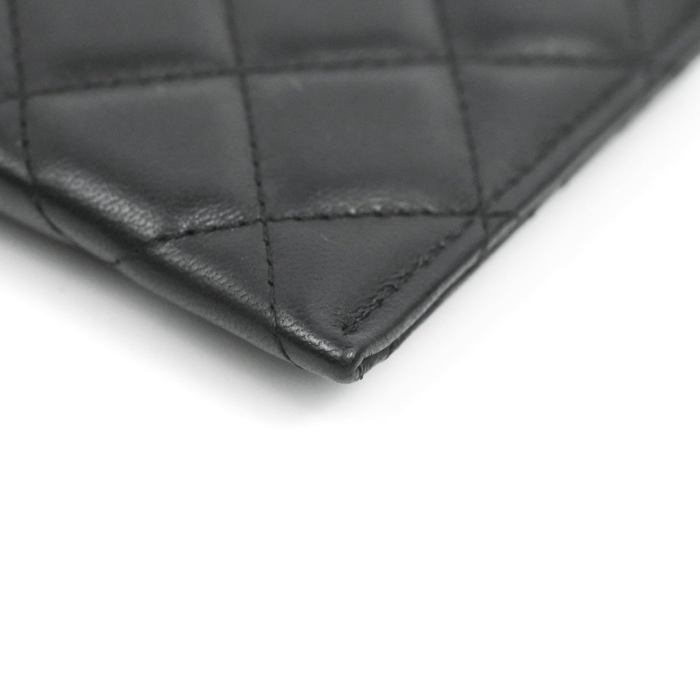 Chanel Classic Zip Pouch Glitter CC Black Lambskin Silver Hardware
