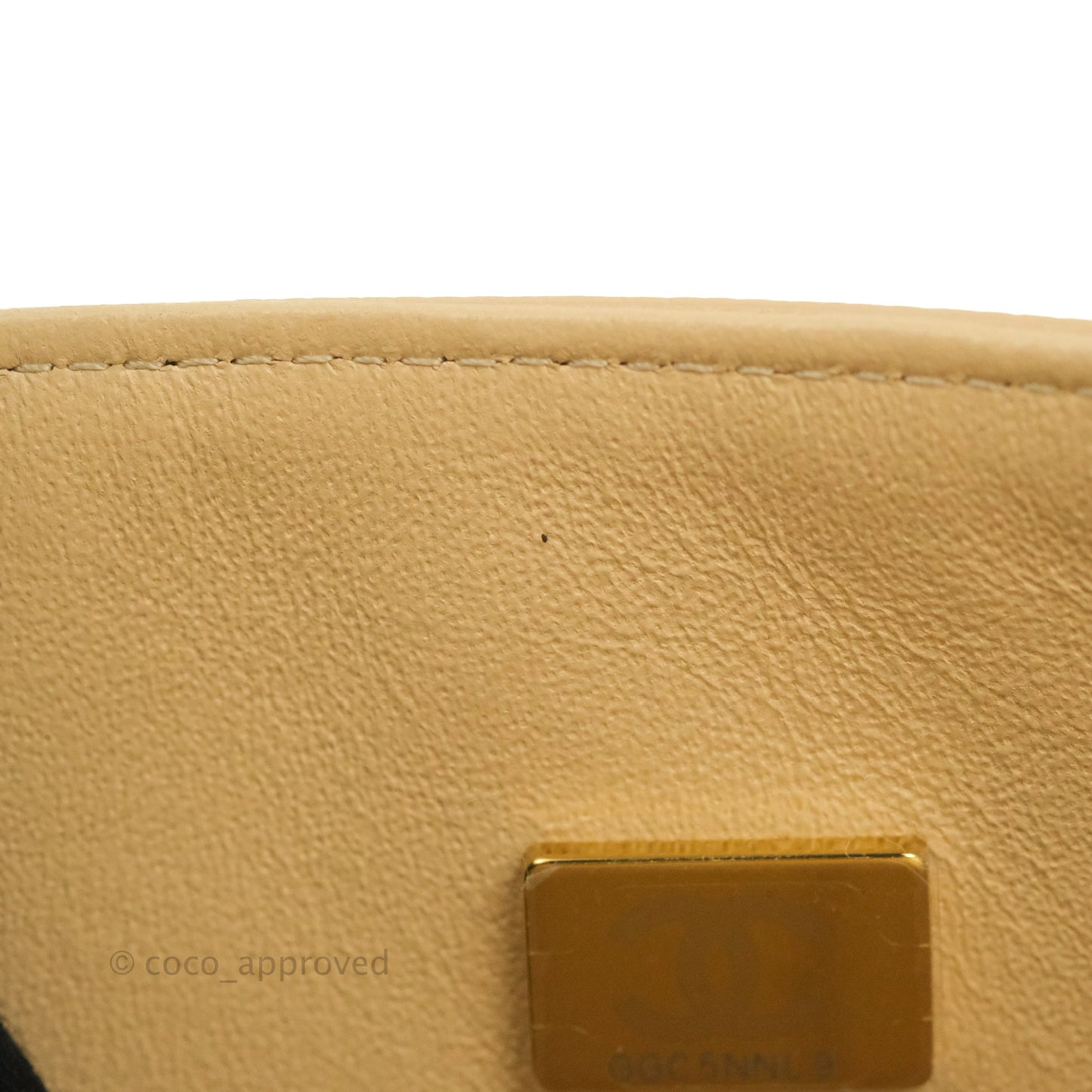 Chanel Classic M/L Medium Flap Quilted Beige Caviar Gold Hardware