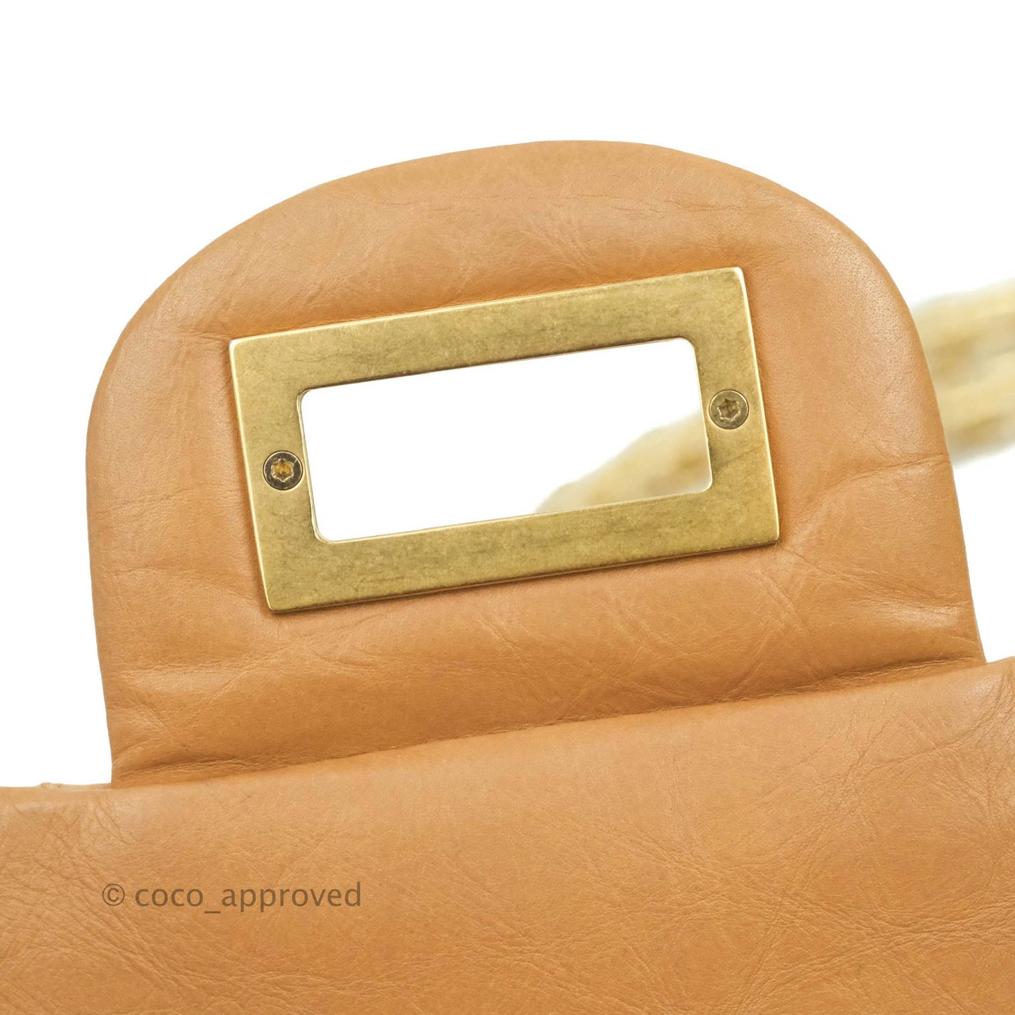 Chanel Quilted Reissue 227 Flap Beige Calfskin Aged Gold Hardware