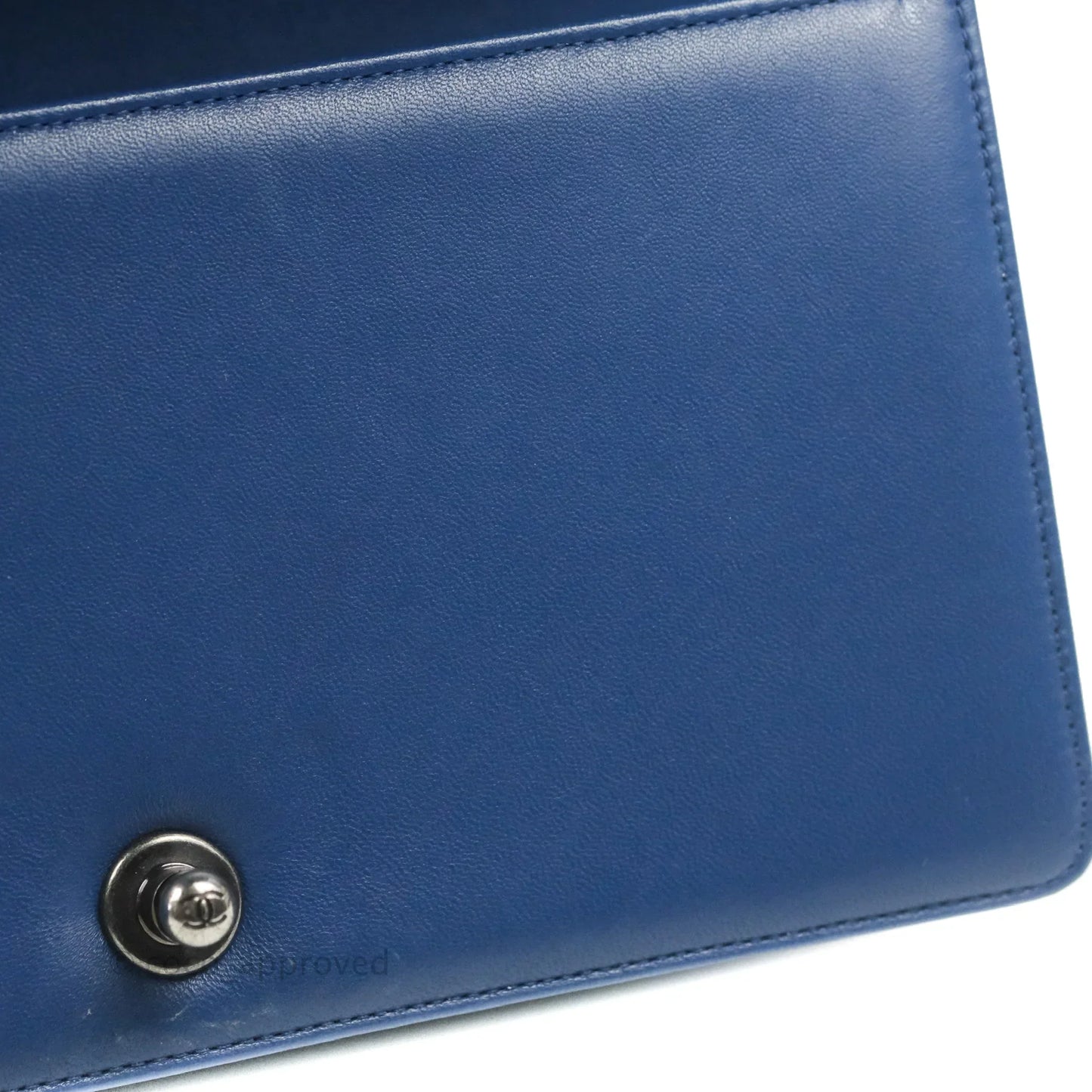 Chanel Quilted Medium Boy Blue Calfskin Ruthenium Hardware