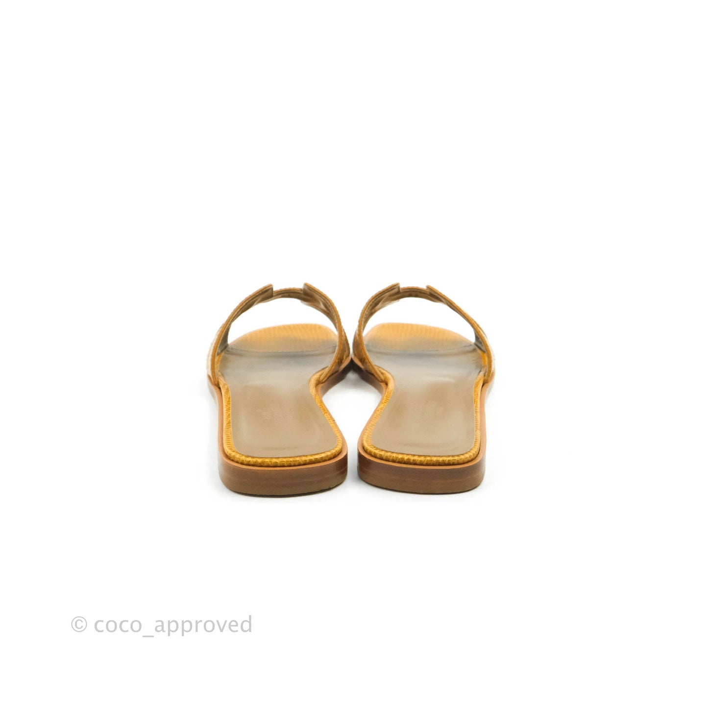Hermès Oran Sandals in Lizard Sesame Size 37