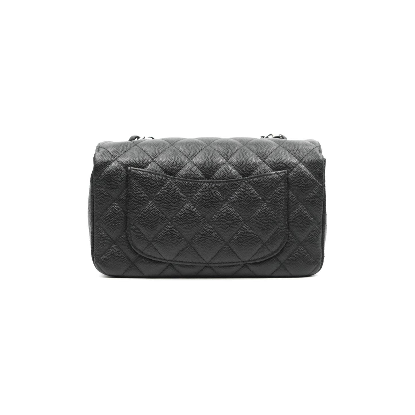 Chanel Classic Mini Rectangular Flap Black Caviar Silver Hardware