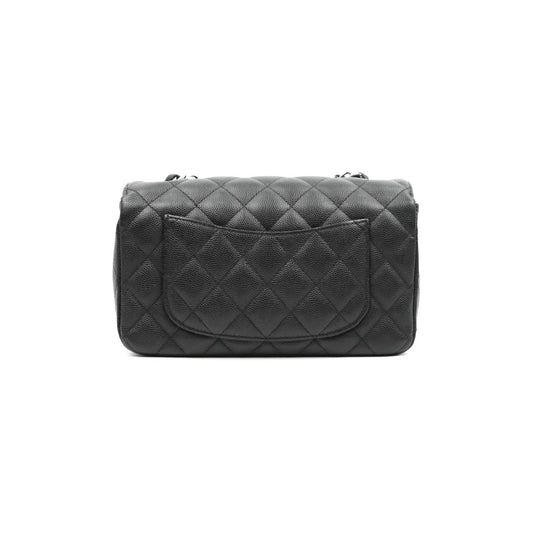 Chanel Classic Mini Rectangular Flap Black Caviar Silver Hardware